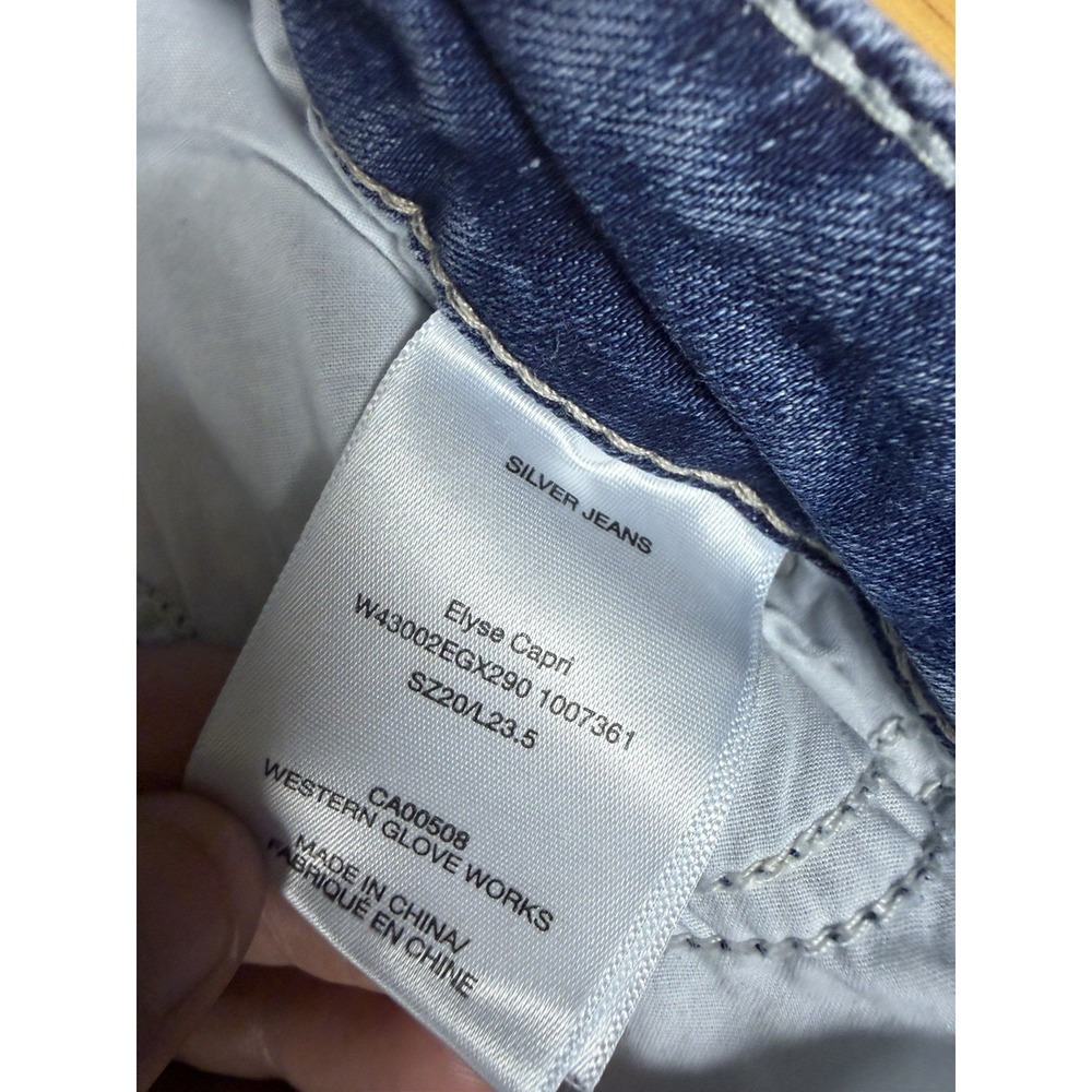Women's Silver Jeans Co Elyse Capri Jeans Size 20/L23.5 Blue - Picture 6 of 7